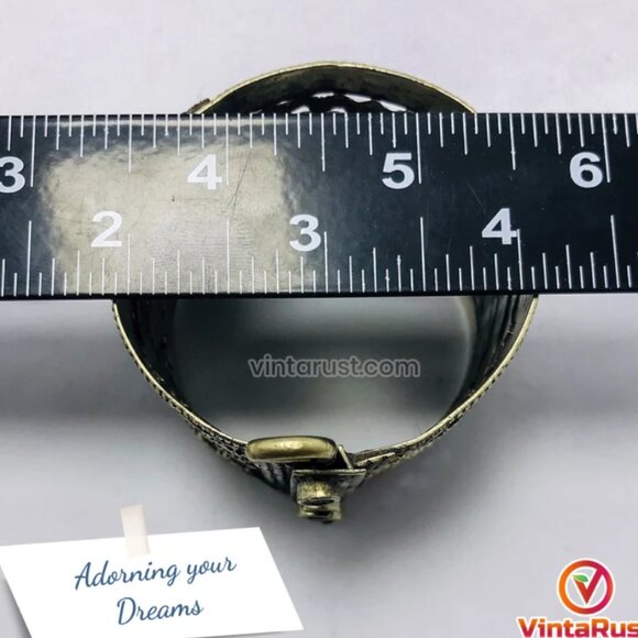 Single Vintage Kuchi Cuff: Handmade Afghan Tribal Bracelet with Glass Stones - Picture 12 of 13